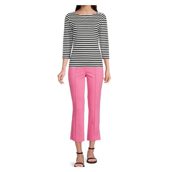 J.McLaughlin Catalina Cloth Red&White Stripe 3/4 Sleeve Wavesong Top Sz.M - Picture 10 of 13